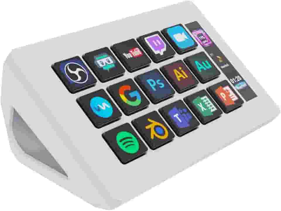 TreasLin VSDinside Controle de fluxo de teclado macro com 15 teclas personalizáveis para acionar ações no OBS Twitch YouTube para criadores de conteúdo Streaming Deck compatível com PC e Mac HSV293S