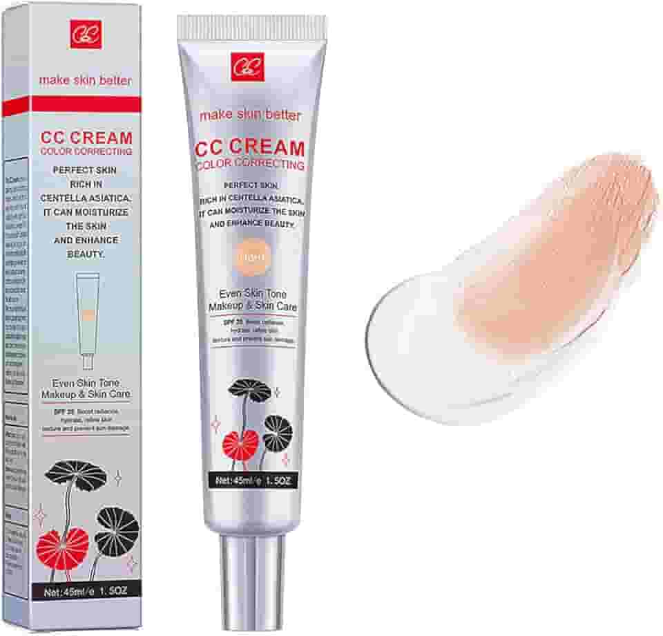 Creme Cc Corretor De Cor Com Fps 25, Base Leve Cobertura, Poros Invisíveis, Rico Em Centella Asiática, Sérum Hidratante, Refina A Textura Da Pele, Evita Danos Causados Pelo Sol (Claro, Clar