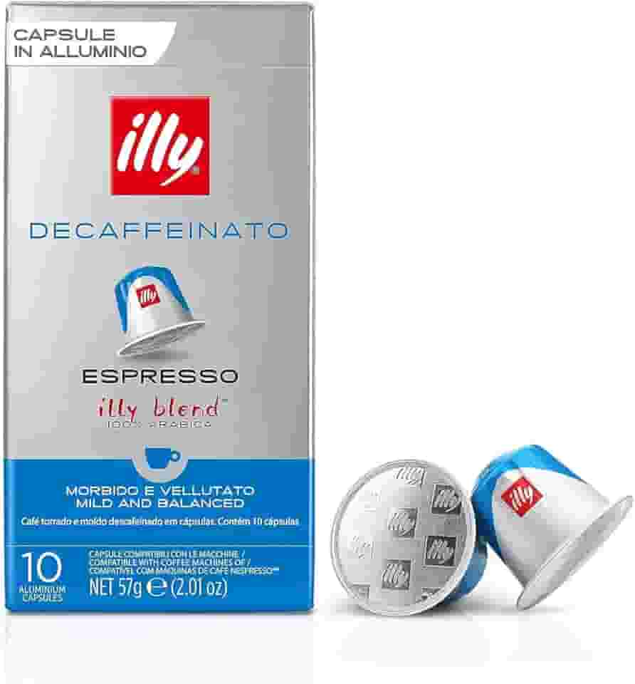 Illy Cafè Illy Descafeinado Em Cápsulas Compatíveis Com Nespresso® - Sabor Clássico 100% Arábica - 1 Pacote De 10 Cápsulas