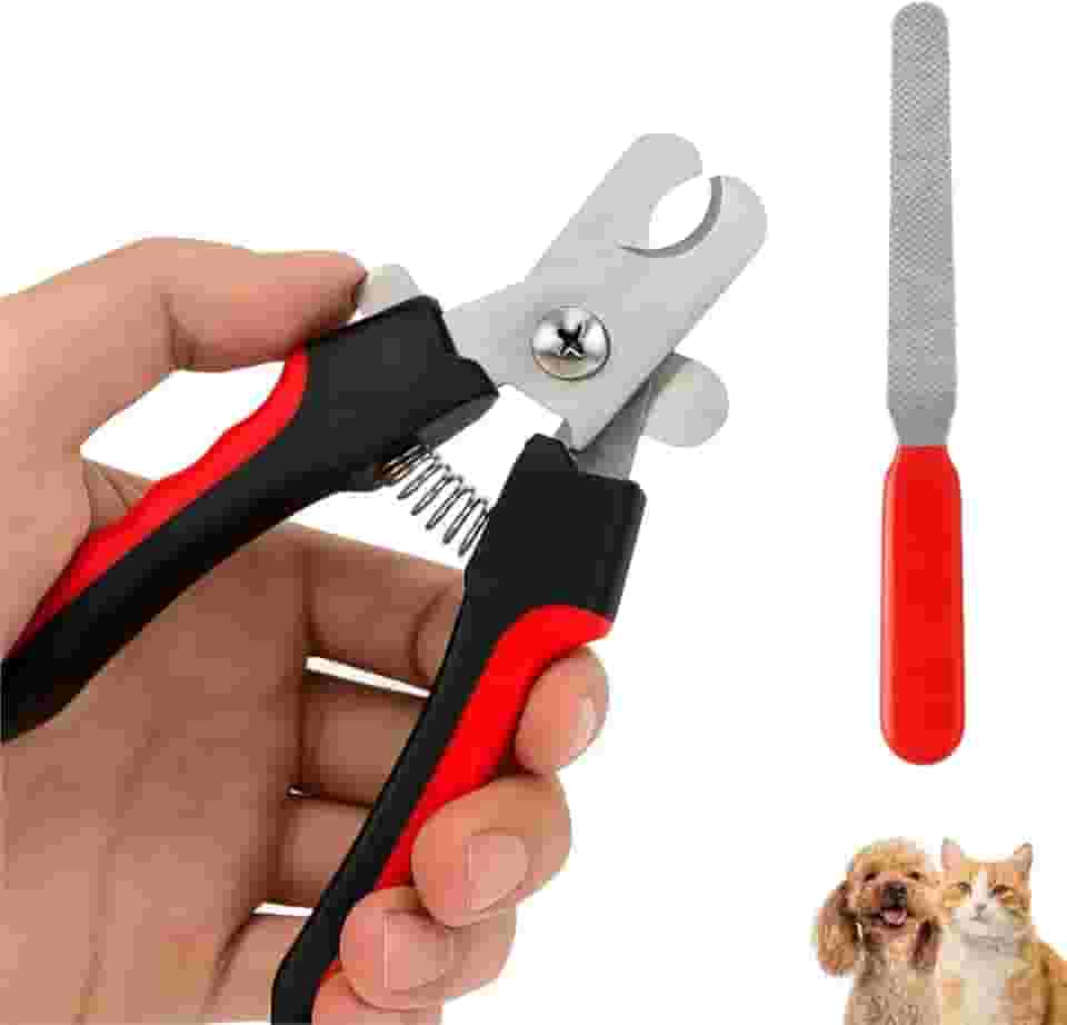 Cortador de Unha Alicate com Lixa Pet Cães e Gatos 16cm Ergonômico com Trava de Segurança Corte Seguro Higiênico Fácil Acessório Pets