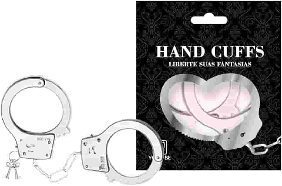 Algema Metal Fantasia Profissional Aço e Corrente Cromada Revestida em Pelúcia (SEM PELUCIA)