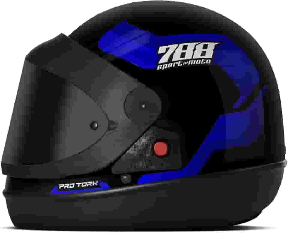 CAPACETE FECHADO PRO TORK SPORT MOTO 788 AZUL TAM. 56 VIS. FUMÊ