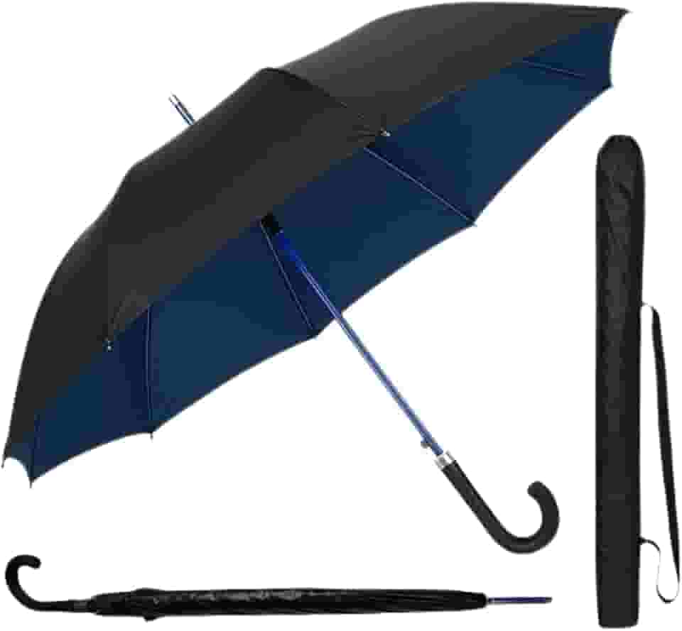 Guarda Chuva Automático Grande | Reforçado Repelente à Água, Fibra de Vidro Flexivel Tecido Resistente, Proteção UV 100%, Para 2 Pessoas-IT