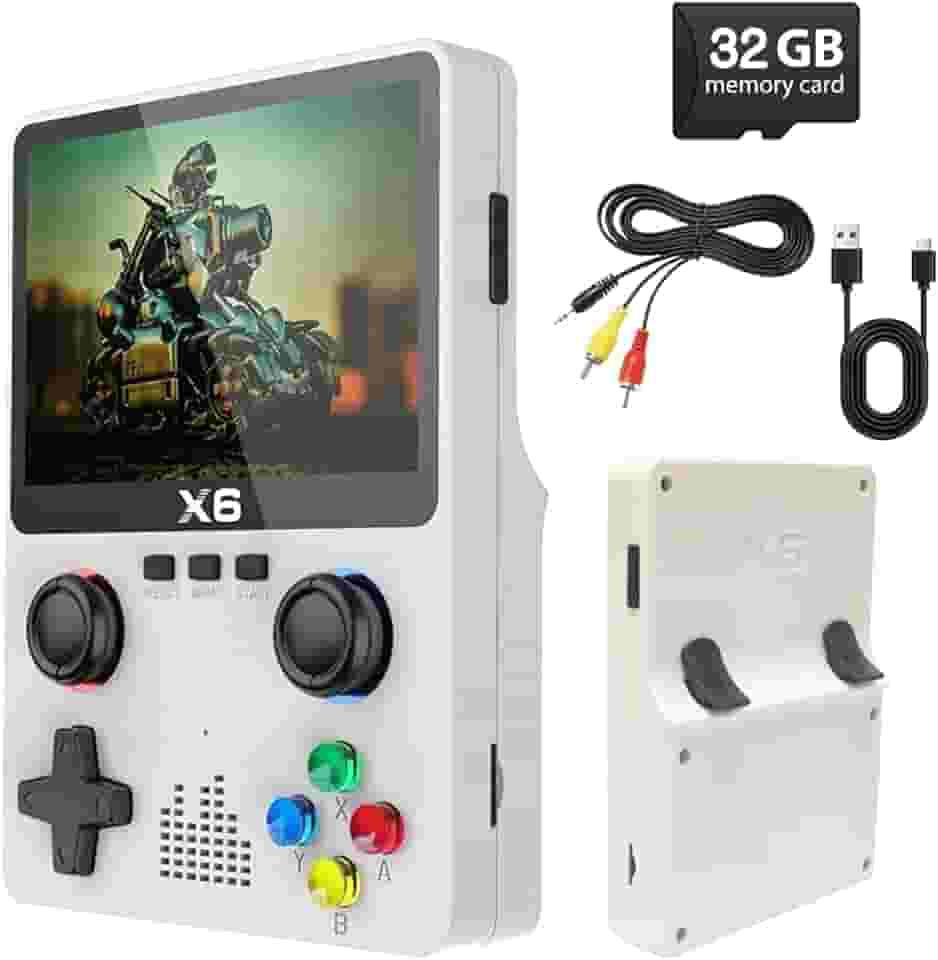 Console de Jogos Portatil Retro com 10.000 Jogos Classicos HDMI TV Saida Cartao 32GB Bateria 2000mAh Presente Video Game Portatil (Branco)