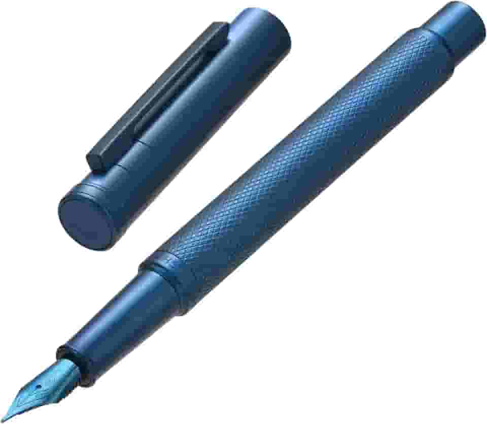 Hongdian Caneta Tinteiro Floresta Azul Escuro Ponta Extra Fina, Dark Blue Extra Fine Fountain Pen Design Clássico com Conversor e Conjunto de Estojo para Canetas de Metal