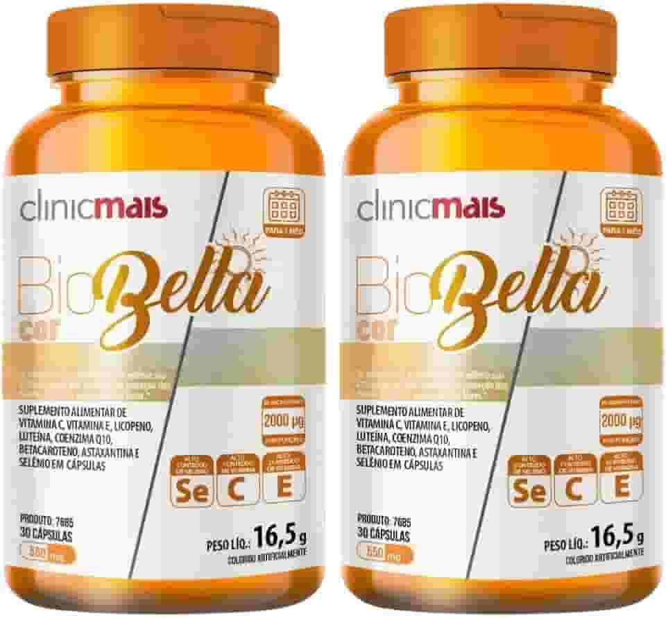 KIT 2X Biobella Cor (Betacaroteno com Vitaminas) 30 cápsulas - Clinicmais