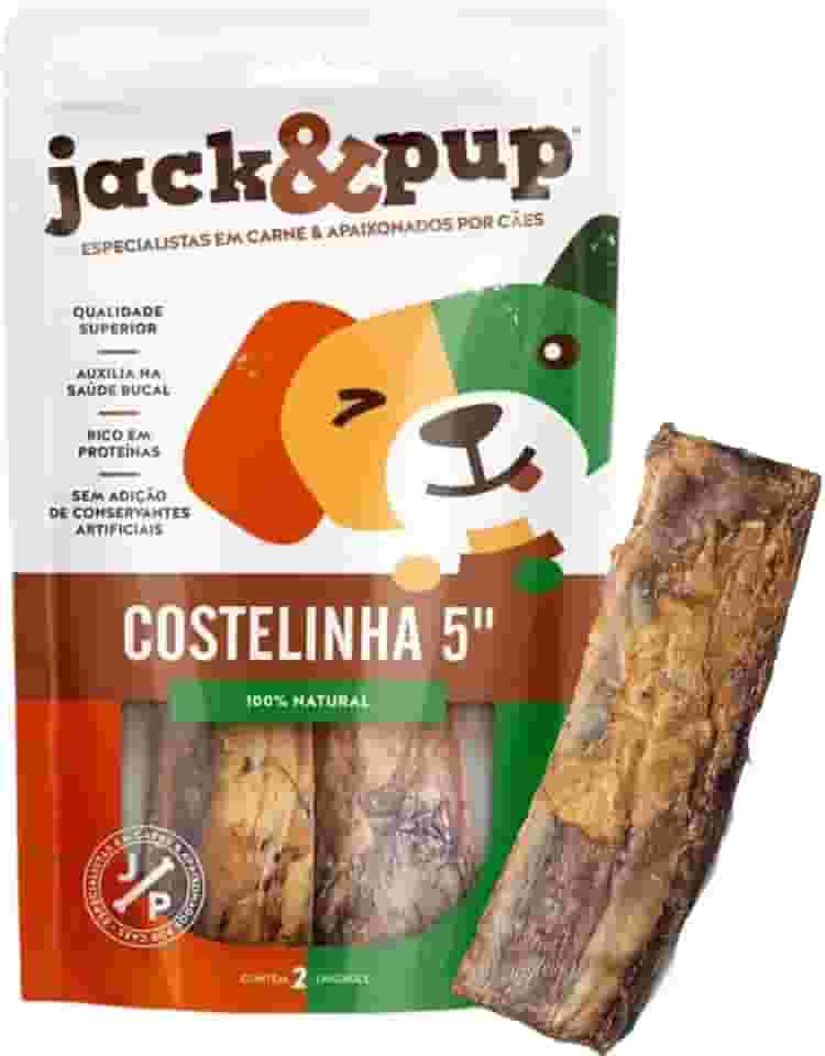 Petisco Costelinha 2un Osso Petisco Natural Para Cachoro Cães Petsl Jack E Pup Costelinha de Boi Saborosa 100% 2 Un Marca Americana Jack&Pup