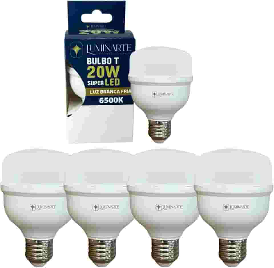 Kit Lâmpadas Led Bulbo 20w E27 Branco Frio Bivolt Inmetro Luminarte (Kit 5 Unidades)