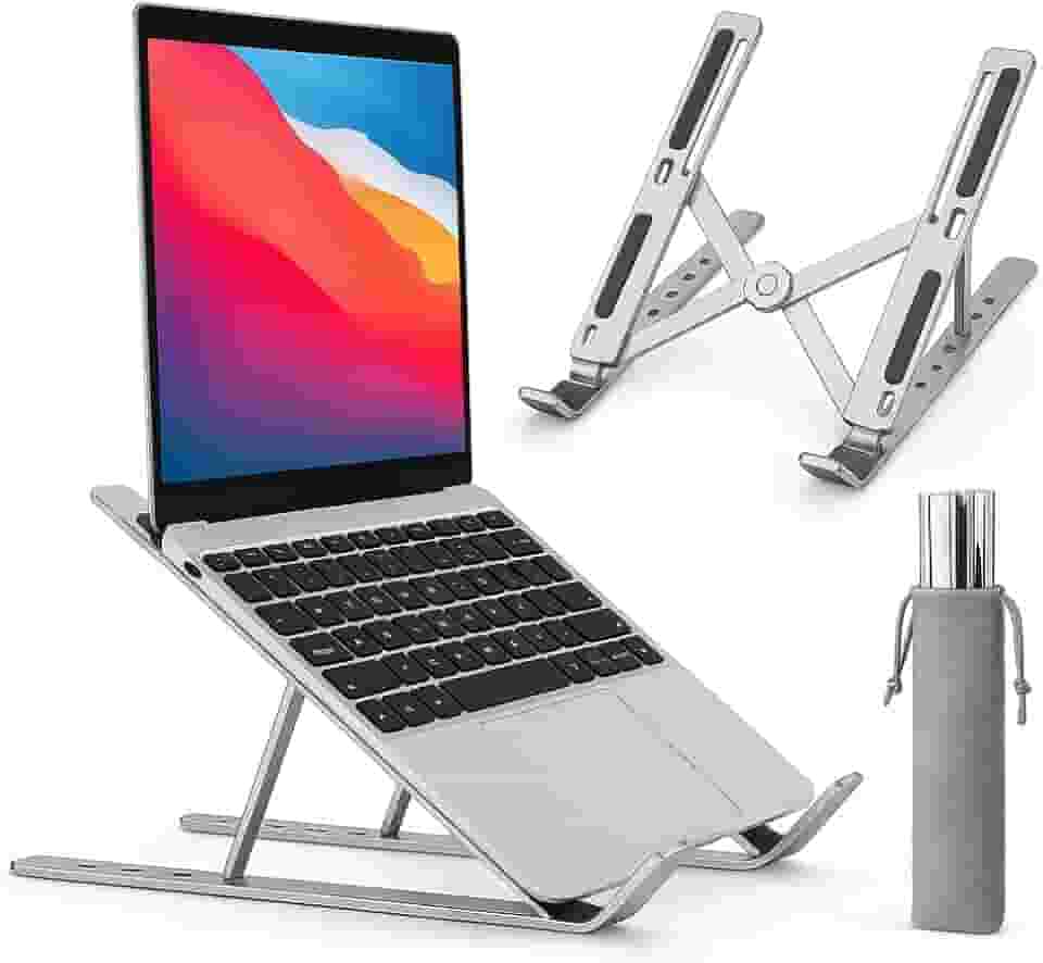 Suporte Ajustável para Notebook – Base Ergonômica Antiderrapante e Dobrável para Apoio de Notebook, Suporte MacBook e Laptops – Compatível com Todas as Marcas, Ideal para Trabalho e Home Office