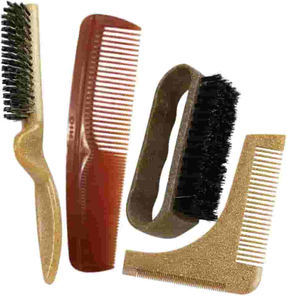 MARILU KIT CUIDADOS MASCULINOS - 1 ESCOVA BARBA, 1 PENTE MODELADOR DE BARBA, 1 ESCOVA DE ACABAMENTO P CORTE MASCULINO 1 PENTE MASCHIO