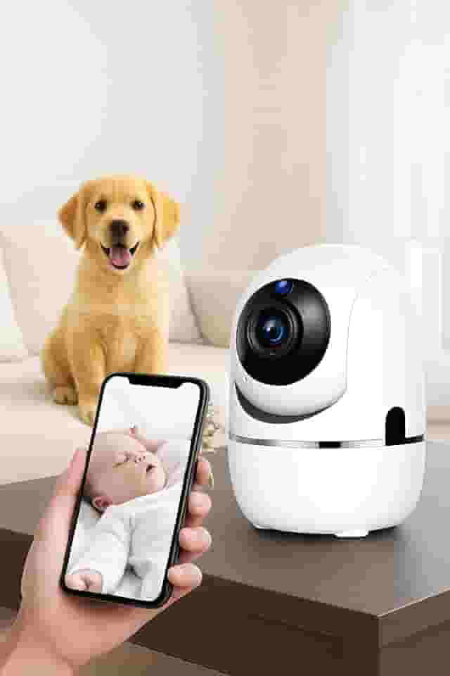 Câmera Babá Eletrônica Wi-Fi com Microfone, Visão Noturna e Detecção de Movimento – Monitoramento Inteligente de Bebês e Pets. (Bivolt)