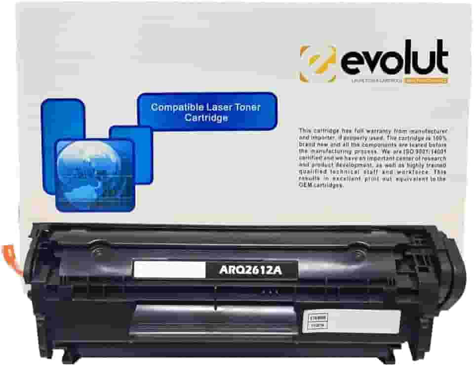 Toner Compatível para Q2612A 2612 12A Marca Evolut para 1020 1022 1022n 1022nw 3020 3050n 3052 M1005 M1319f Preto 2.000