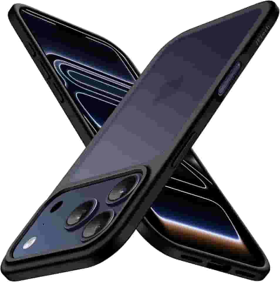 JETech Capa Fosca para iPhone 17 Pro 6,3 Polegadas, Proteção Contra Quedas de Nível Militar, Case Minimalista com Parte Traseira Translúcida Matte, Anti-Impressão Digital (Preto)
