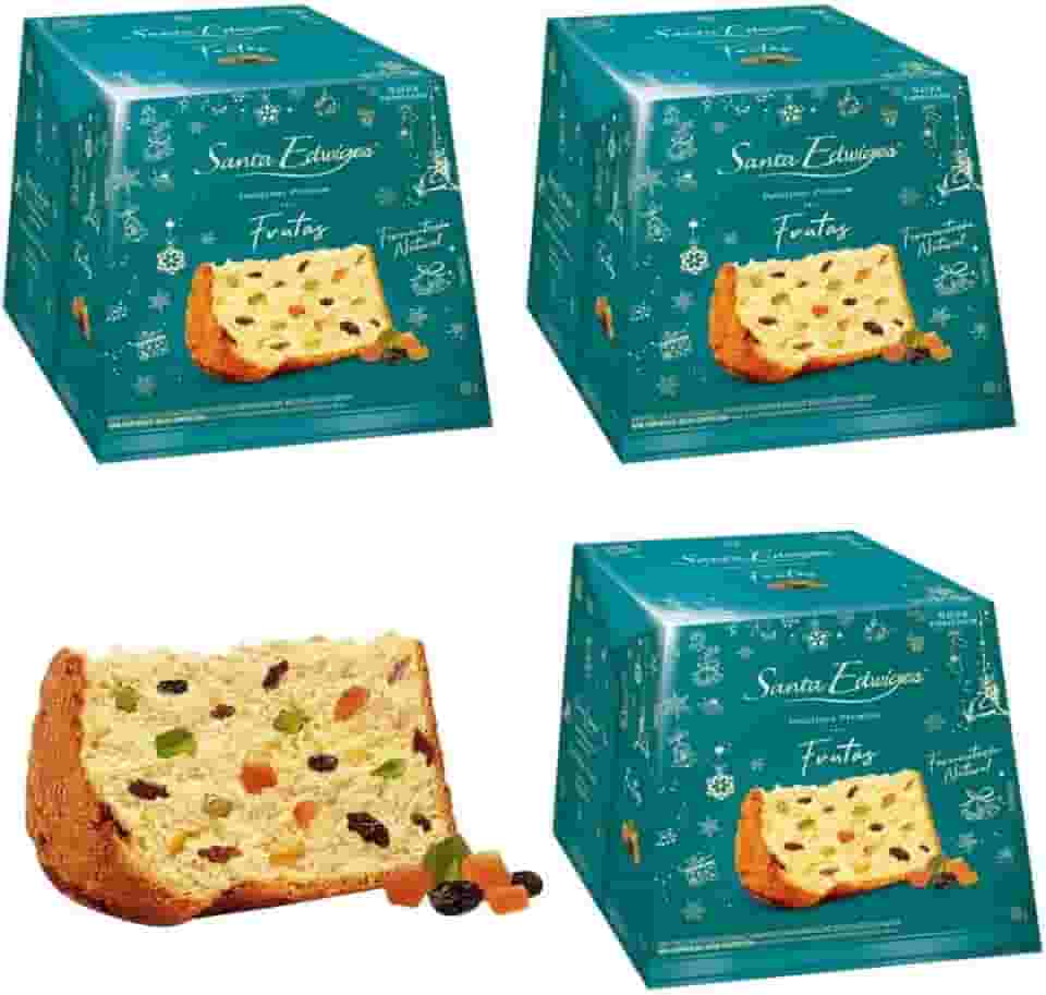 Kit 3 Panetones Premium com Frutas 400g Santa Edwiges