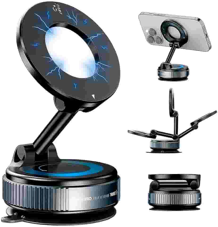 Suporte de celular magnético a vácuo nano gel 360°, suporte de telefone de carro para Magsafe, imã, automotivo, suporte de telefone com ventosa