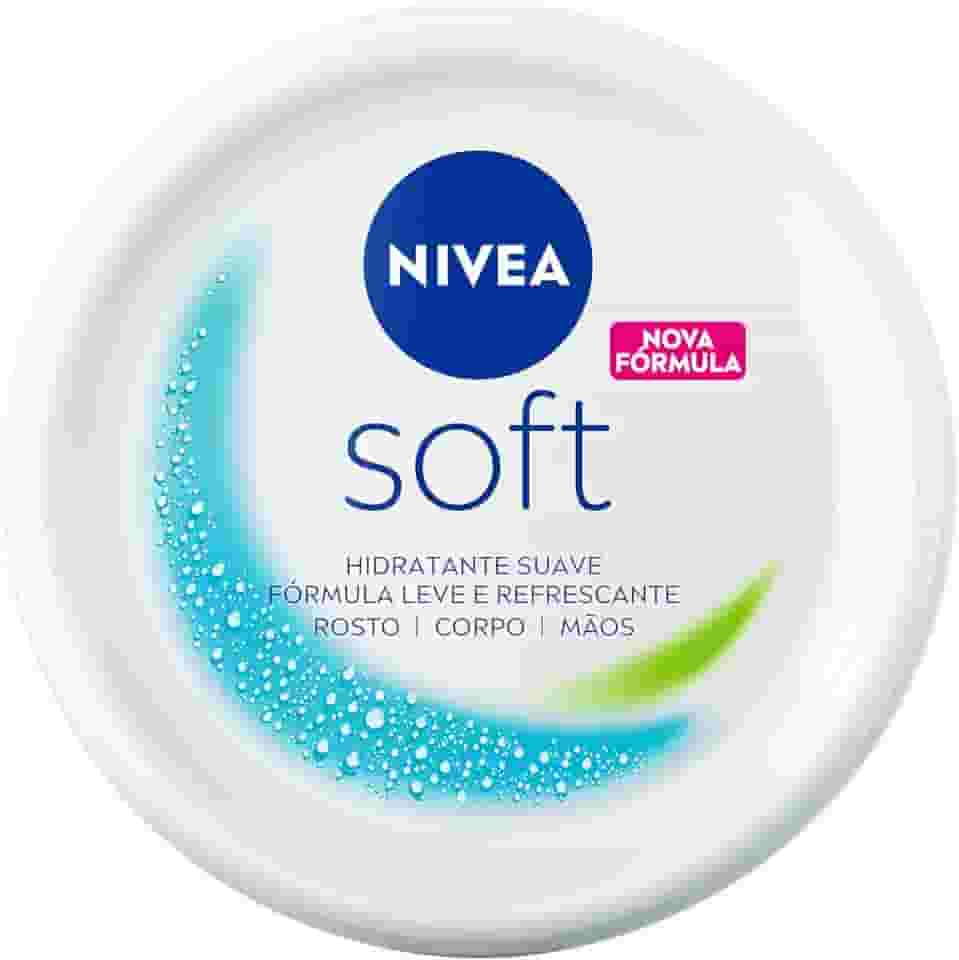 NIVEA Creme Soft 48g - Hidratação suave para rosto, mãos e corpo com fórmula leve e refrescante