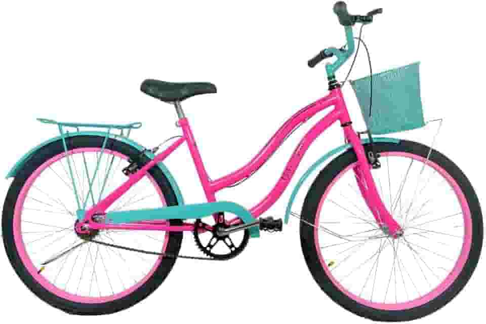 Bicicleta Infantil Cissa Aro 24 Cesta Feminina Rosa/Azul