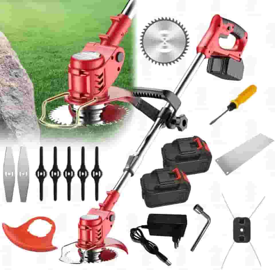 Roçadeira Aparador Cortador de Grama 48V a Bateria Portátil 1580W Bipartido Multifunção Completo Profissional com Lâminas e Acessórios