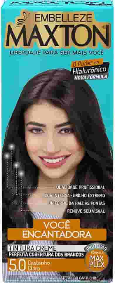 Tinta de Cabelo Maxton Castanho Claro 5.0 Encantadora