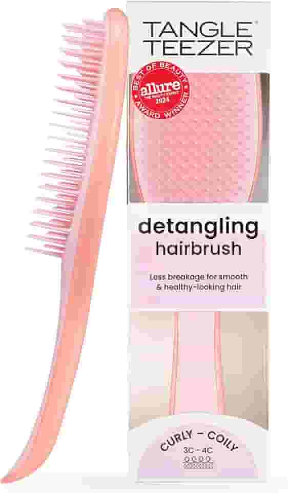 Tangle Teezer - Escova de cabelo desembaraçadora The Wet Detangler para texturas grossas a crespas. Ideal para o uso em fios úmidos Cor: Mango Pink