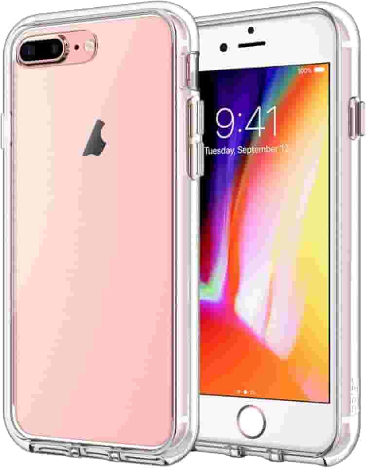 JETech Capa para iPhone 8 Plus e iPhone 7 Plus 5,5 Polegadas, Case Protetora de Telefone à Prova de Choque Não-Amarelecimento, Capinha Parte Traseira Transparente Anti-Riscos (Claro)