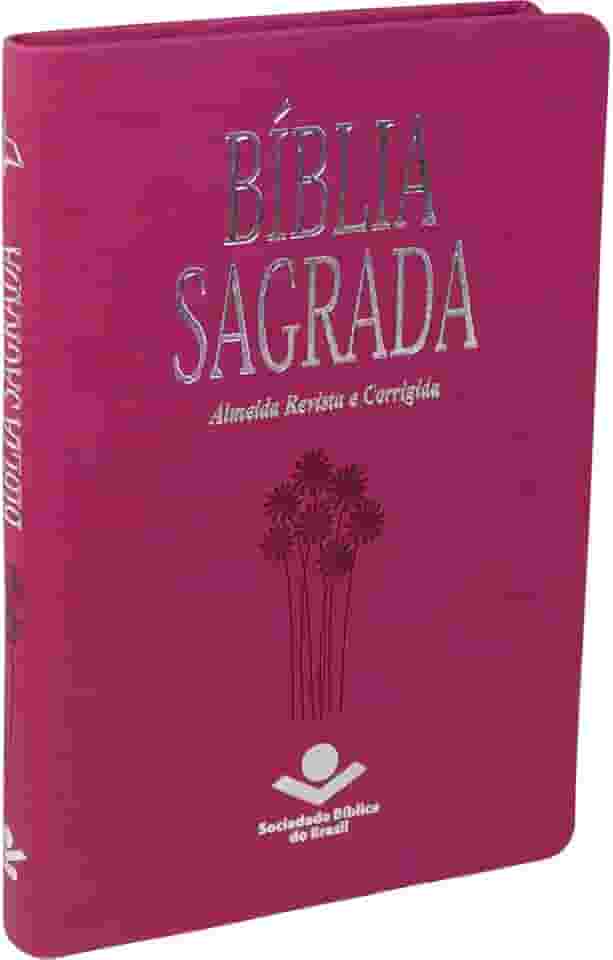 Bíblia Sagrada | SBB | Capa em couro sintético, pink: Almeida Revista e Corrigida (ARC)