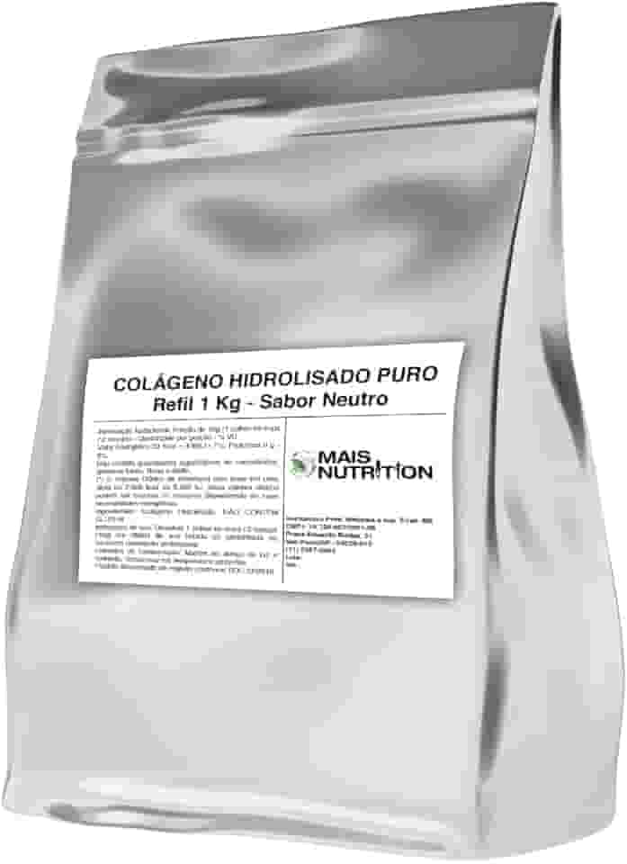 Mais Nutrition Colágeno Hidrolisado Puro, Sabor Neutro, 1 Kg, Refil em Pó, Suplemento Alimentar Colageno