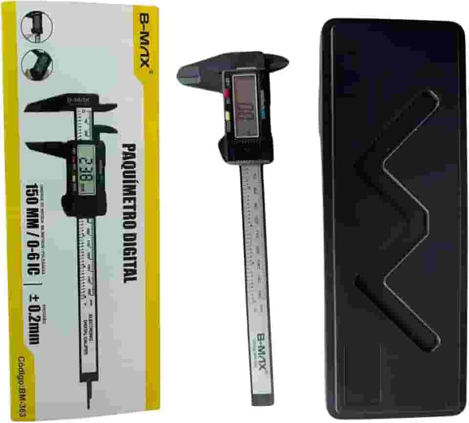 Paquimetro Digital Profissional Eletrônico Display Lcd Medidor Preciso Em Aço Inox e Plástico 150mm C/Estojo Micrômetro Alta Precisão fácil leitura desligamento automático preciso com tela medir