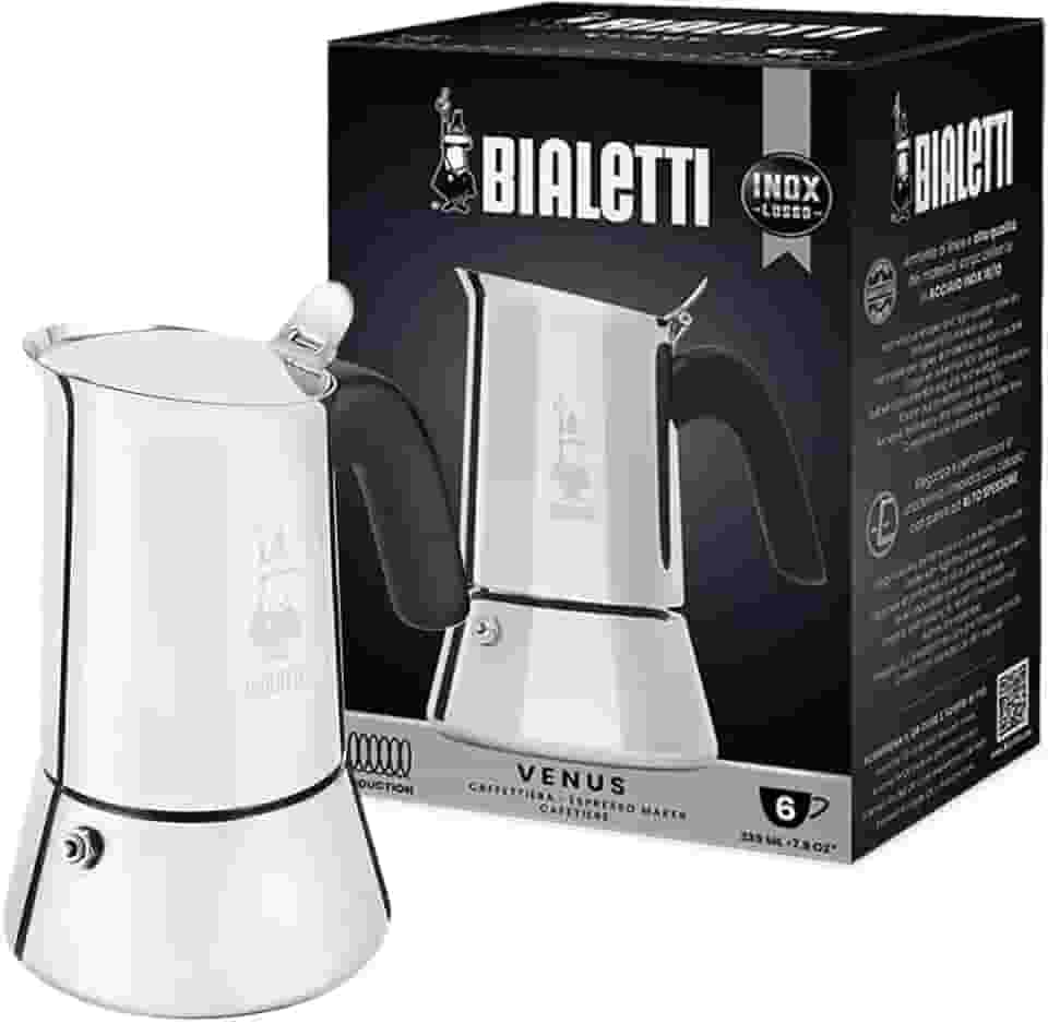 Cafeteira Bialetti Venus, aço inoxidável, 6 xícaras, prateada