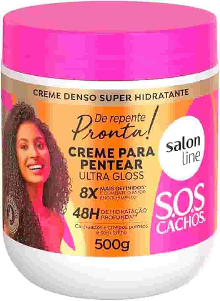 Salon Line, Creme para Pentear, SOS Cachos, De Repente Pronta, Vegano - Para Cabelos Cacheados e Crespos, 500g