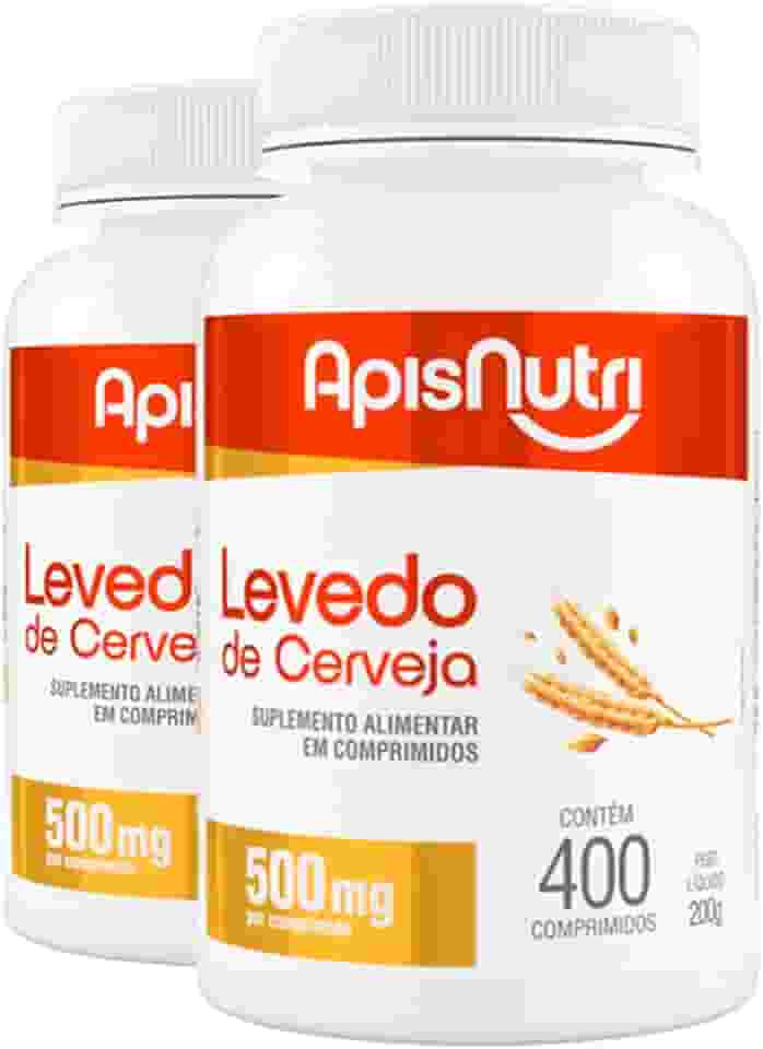 Kit 2 Levedo de Cerveja 500mg Apisnutri 400 Comprimidos