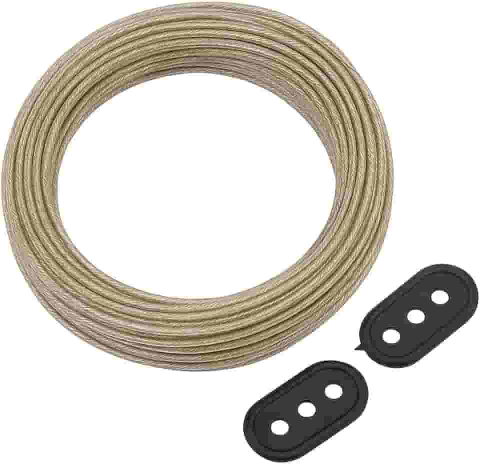 Corda Para Varal de 20m em Aço Encapado Super Resistente | Fio de Varal Antiferrugem com Acabamento Plástico e Suportes de Fixação