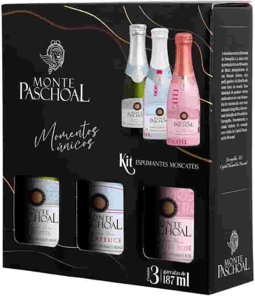 Kit 3 Espumantes Moscateis 187ml - Monte Paschoal
