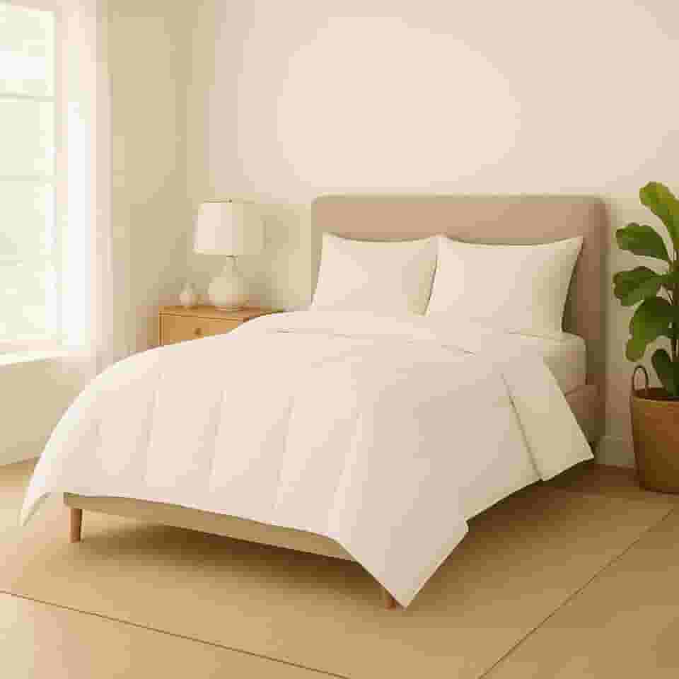 Edredom Dupla Face Matelado Grande Hipoalergênico Toque Macio (Branco, Casal Queen)