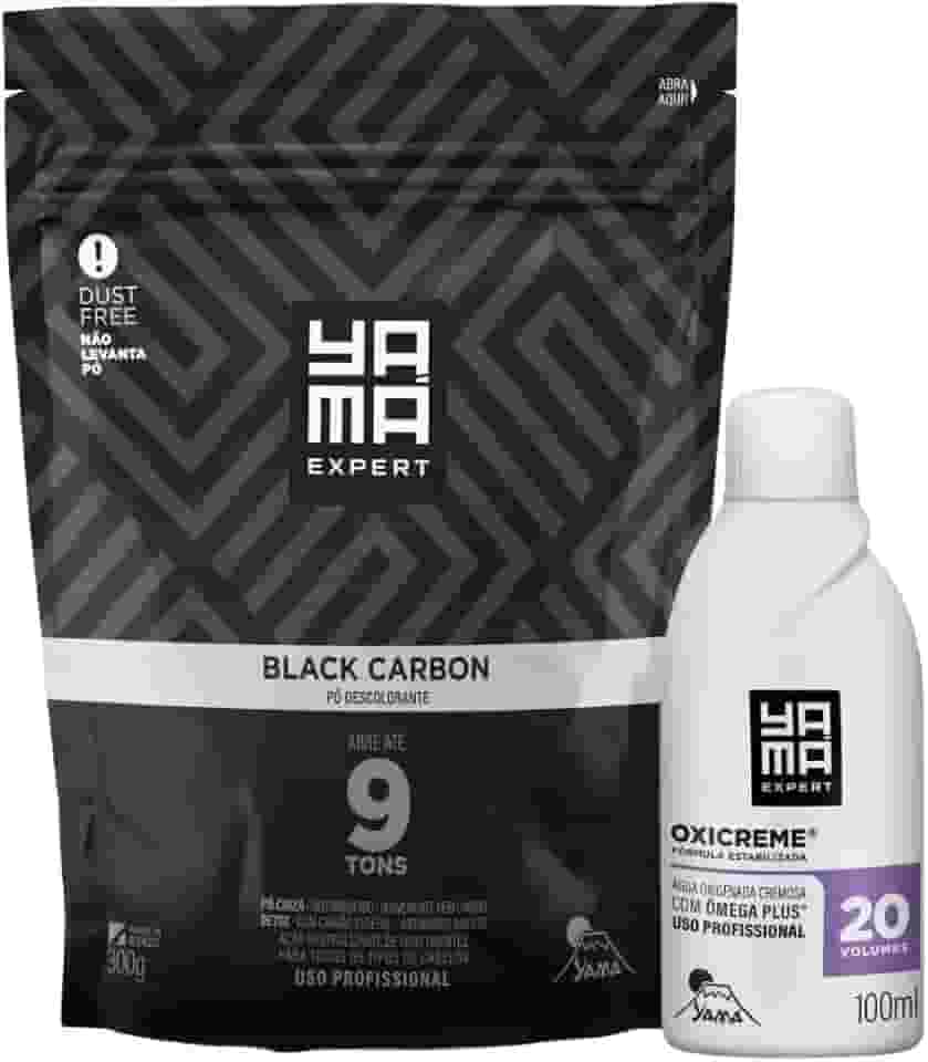Kit Pó Descolorante Black Carbon + Oxigenada 20 Volumes 100ml Profissional 9 Tons Yama 300g