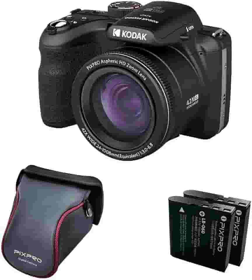 Kodak Câmera Digital Pixpro AZ426 (Kit com câmera AZ425 + 2 Baterias + Case) – 20MP, 42x Zoom Óptico, Full HD