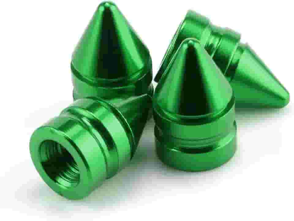 SINGARO Tampas de válvula de pneu de carro, 4 peças de acessórios universais de acabamento de pneu de liga de alumínio capas de pneu para carros, caminhões, SUVs e motocicletas (verde)