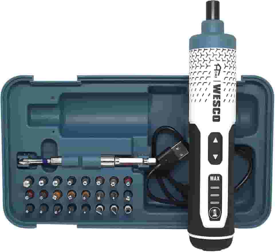 Parafusadeira Elétrica Wesco Home 3.6V WS2001 – Compacta, Recarregável via USB-C, com 27 Acessórios e LED Integrado