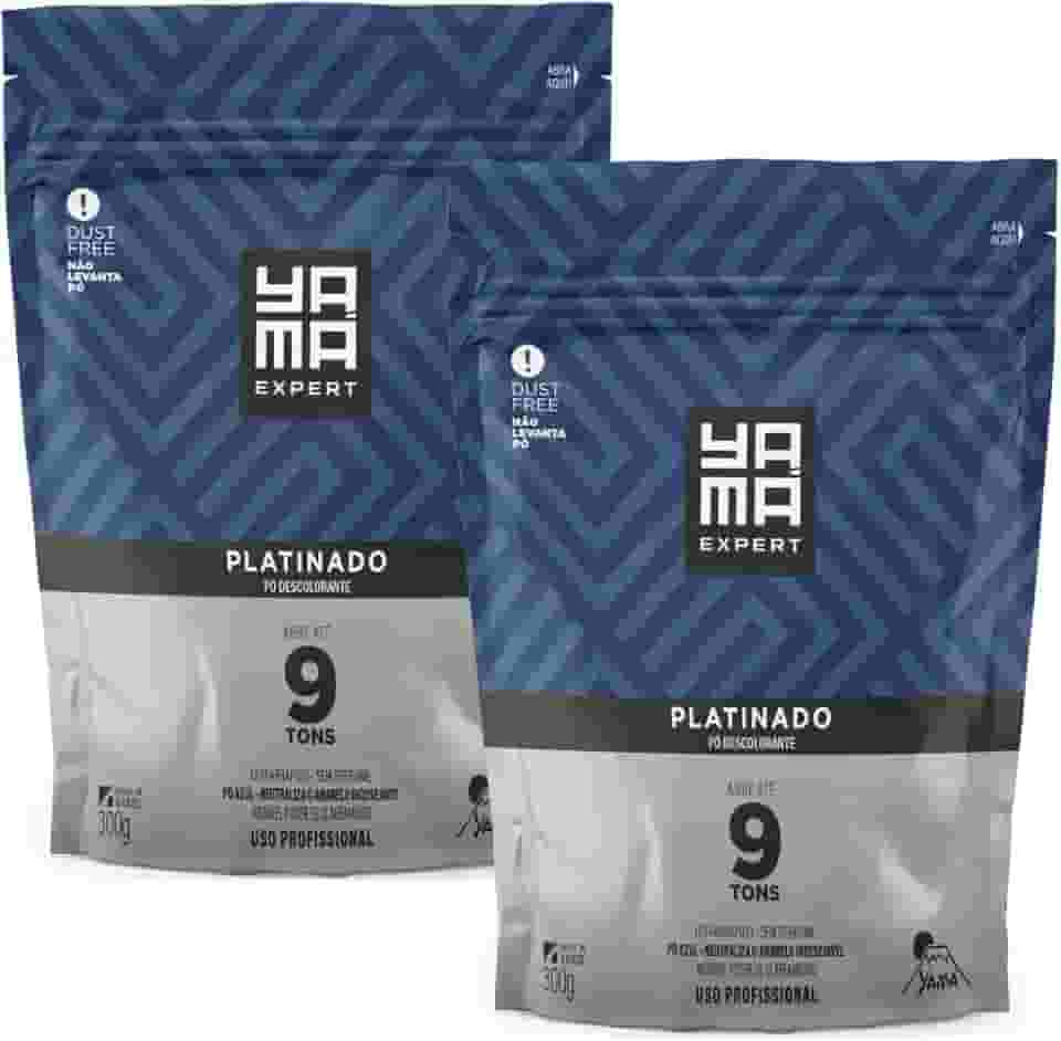 Kit 2 Pó Descolorante Platinado Profissional 9 Tons Efeito Rápido Yama Refil 300g