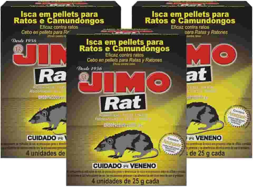 3 Kits Com 4 Unidades 25g Raticida Granulado Rat Estojo Mata Ratos Eficaz Contra Camundongo