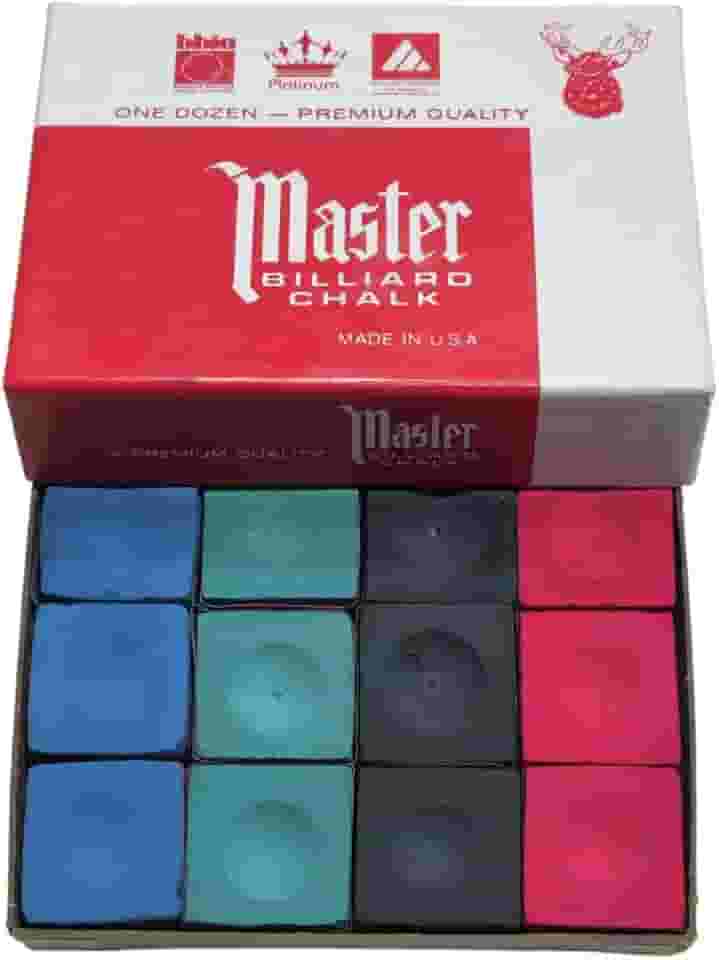 Giz Master Original P/Taco Bilhar Snooker 12 Unid Variadas