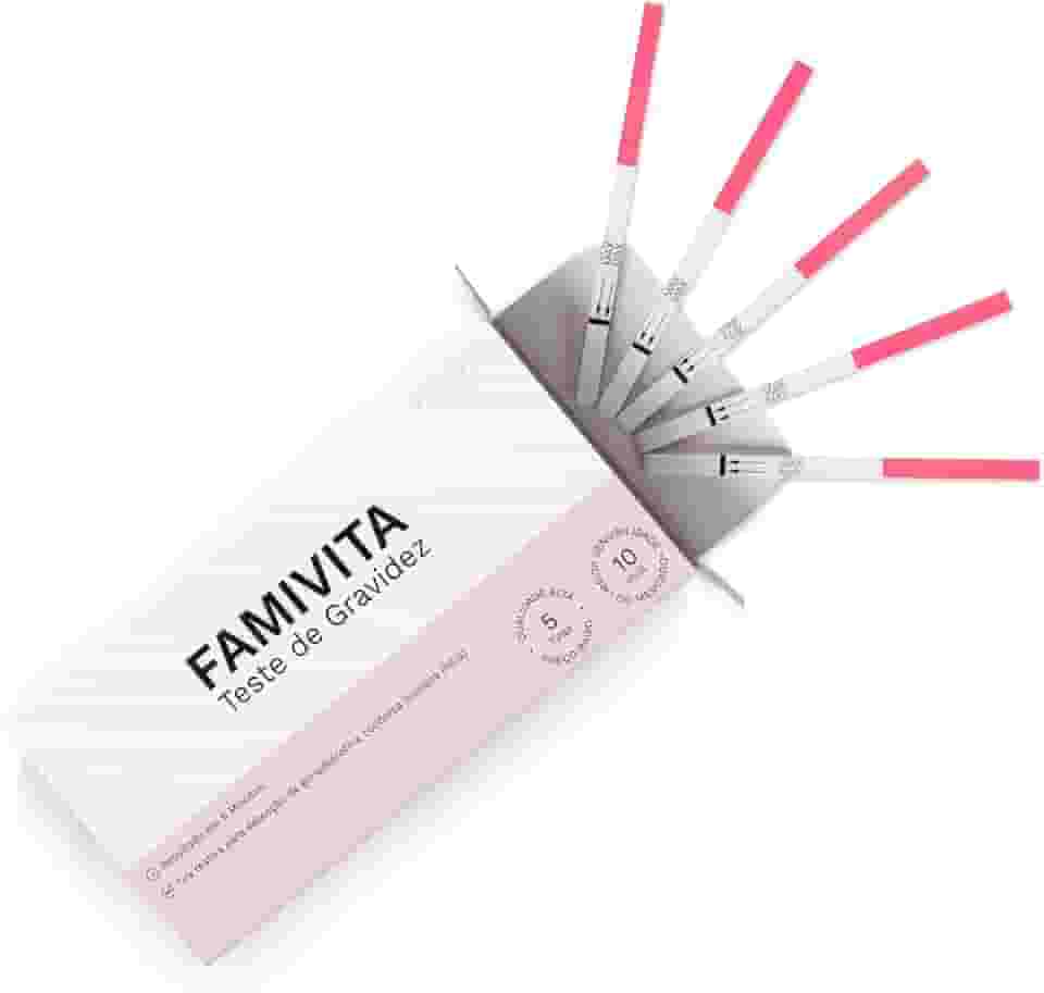 Teste de Gravidez - Detecta o positivo antes do atraso menstrual com a maior sensibilidade do mercado (5 Testes)
