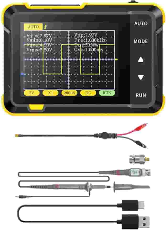 Osciloscópio Digital, Osciloscópios Digitais, Multímetro Osciloscópio Portátil de 200KHz para, Educação, Ensino, Reparo, Alto nível