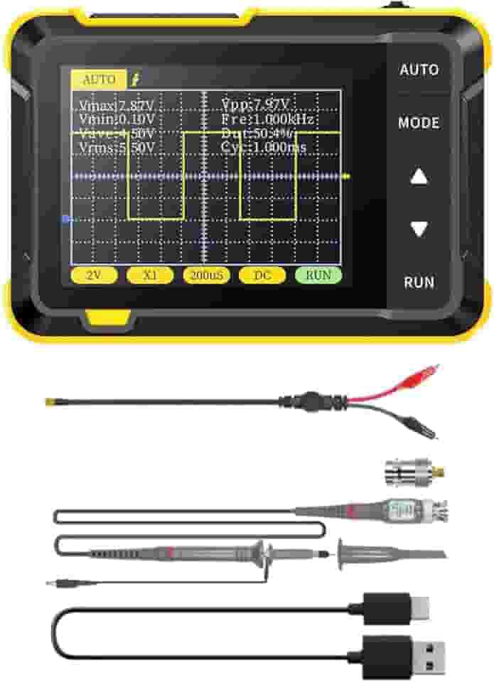Osciloscópio Digital, Osciloscópios Digitais, Multímetro Osciloscópio Portátil de 200KHz para, Educação, Ensino, Reparo, Alto nível
