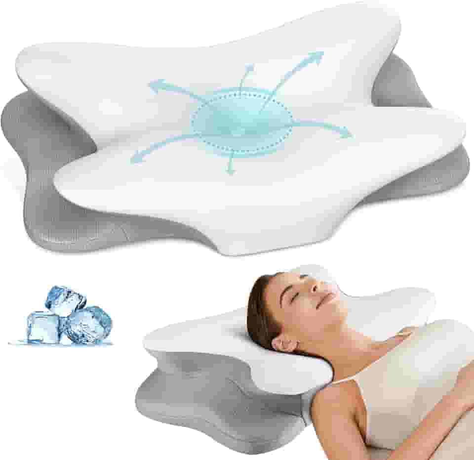 Travesseiro de pescoço cervical, almofadas de espuma viscoelástica para alívio da dor, travesseiro ergonômico para dor no ombro, travesseiro ortopédico, travesseiro de cama para dormir, costas e