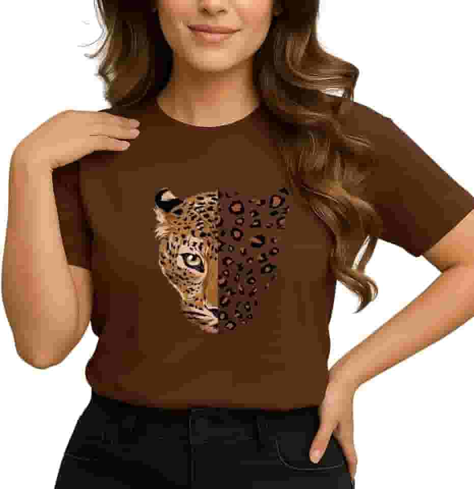 Camiseta Feminina Básica 100% Algodão T-shirt Onça