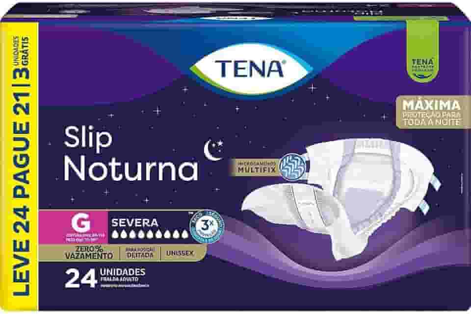 Tena Slip Noturna, Fralda Geriátrica para Incontinência Urinária, G - Leve 24 Pague 21 unidades