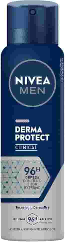 NIVEA MEN Desodorante Antitranspirante Aerossol Derma Protect Clinical 150ml - 96h de defesa contra o suor extremo