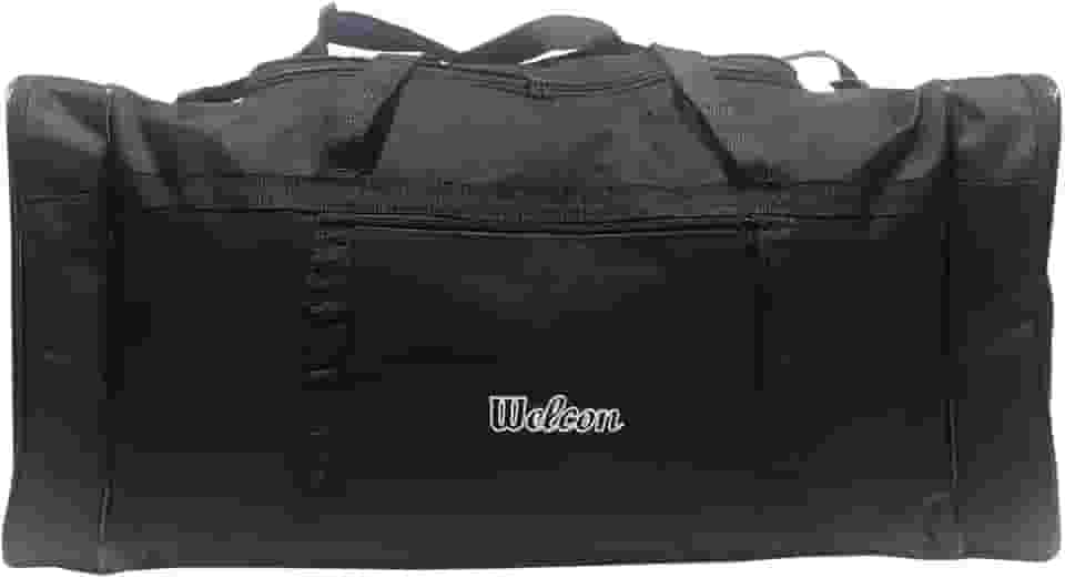 Welcon Bolsa de Viagem Super Grande Reforçada com 4 Compartimentos e Alças Ajustáveis Preta