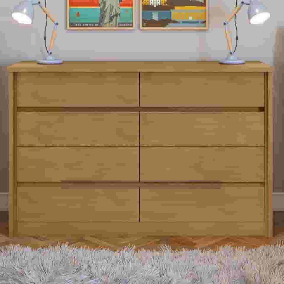 Cômoda 8 Gavetas Urban Espresso Móveis Amêndoa Clean